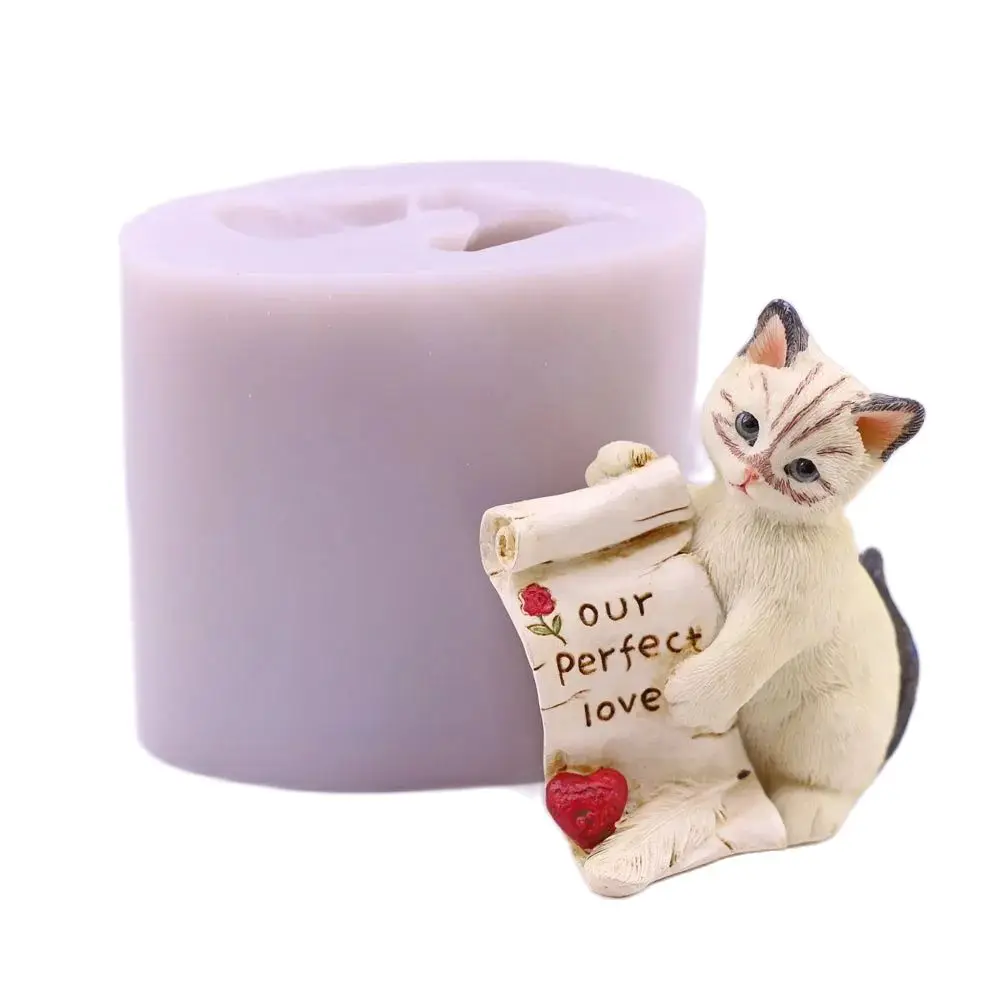 

3D Love Letter Cat Silicone Mold for DIY Valentine's Day Chocolate Candy Decoration Cake Resin Gypsum Wax Soap Mould