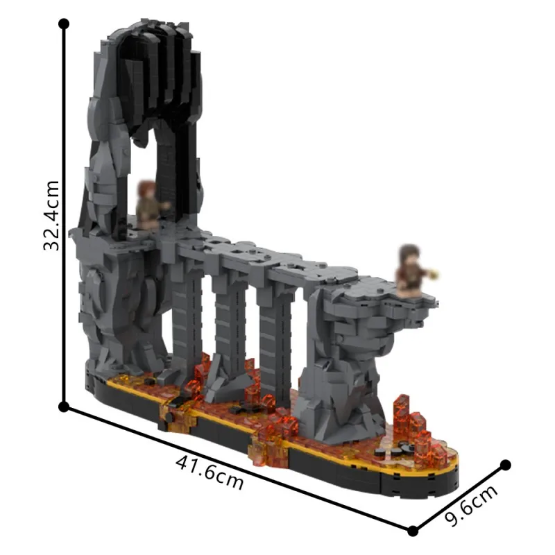 Gobricks MOC The Fires of Mount Doom Building Blocks Model Rings movie scene Architecture Bricks diy Assembled Toy Children Gift