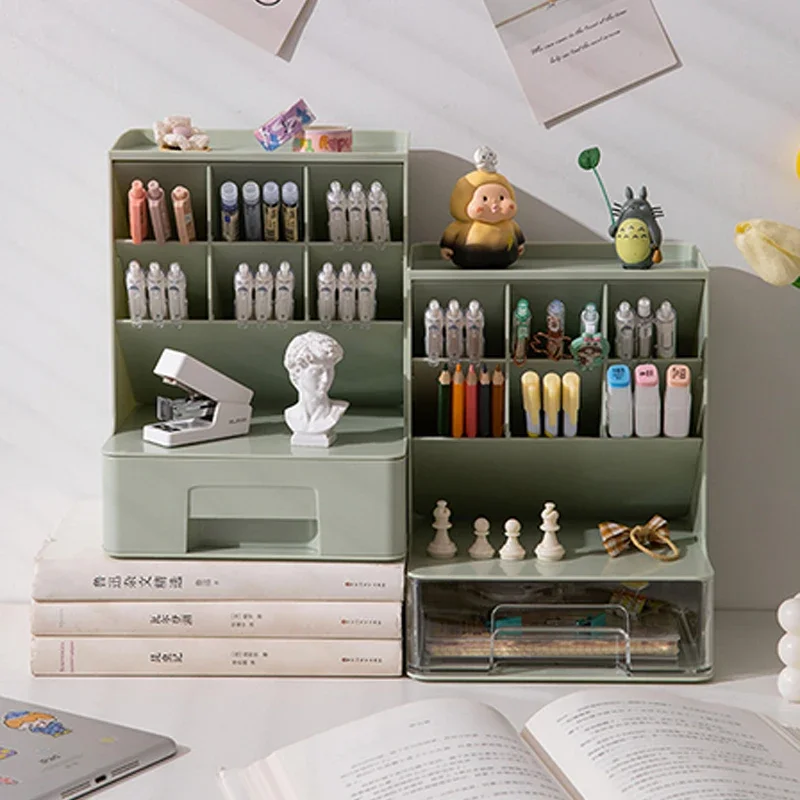 Multifuncional Desktop Pen Holder, Office Storage Box, Multi Grid Box, papelaria Student, Storage Rack, Grande Capacidade