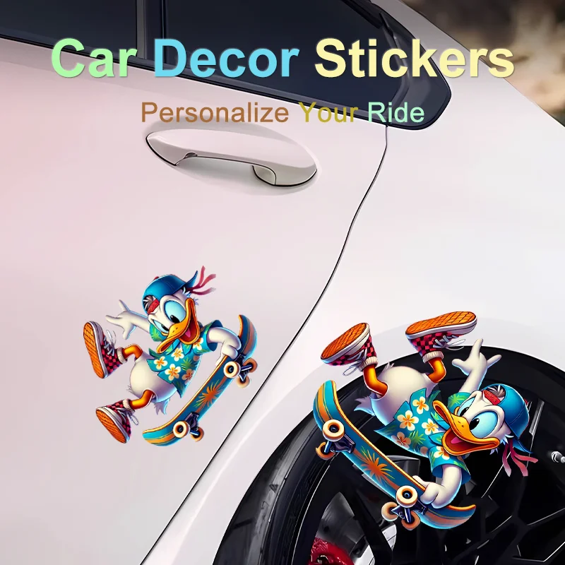 

Donald Duck Anime UV Printing Waterproof Car Decal for Motorcycle Body Helmet Multi-use Decor Sticker and Scratch Protection