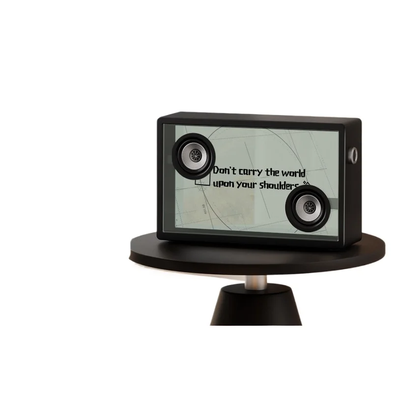 Floating lyrics speaker, Bluetooth speaker, high-transparency glass display, APP control, 2.0 stereo sound, bass mode