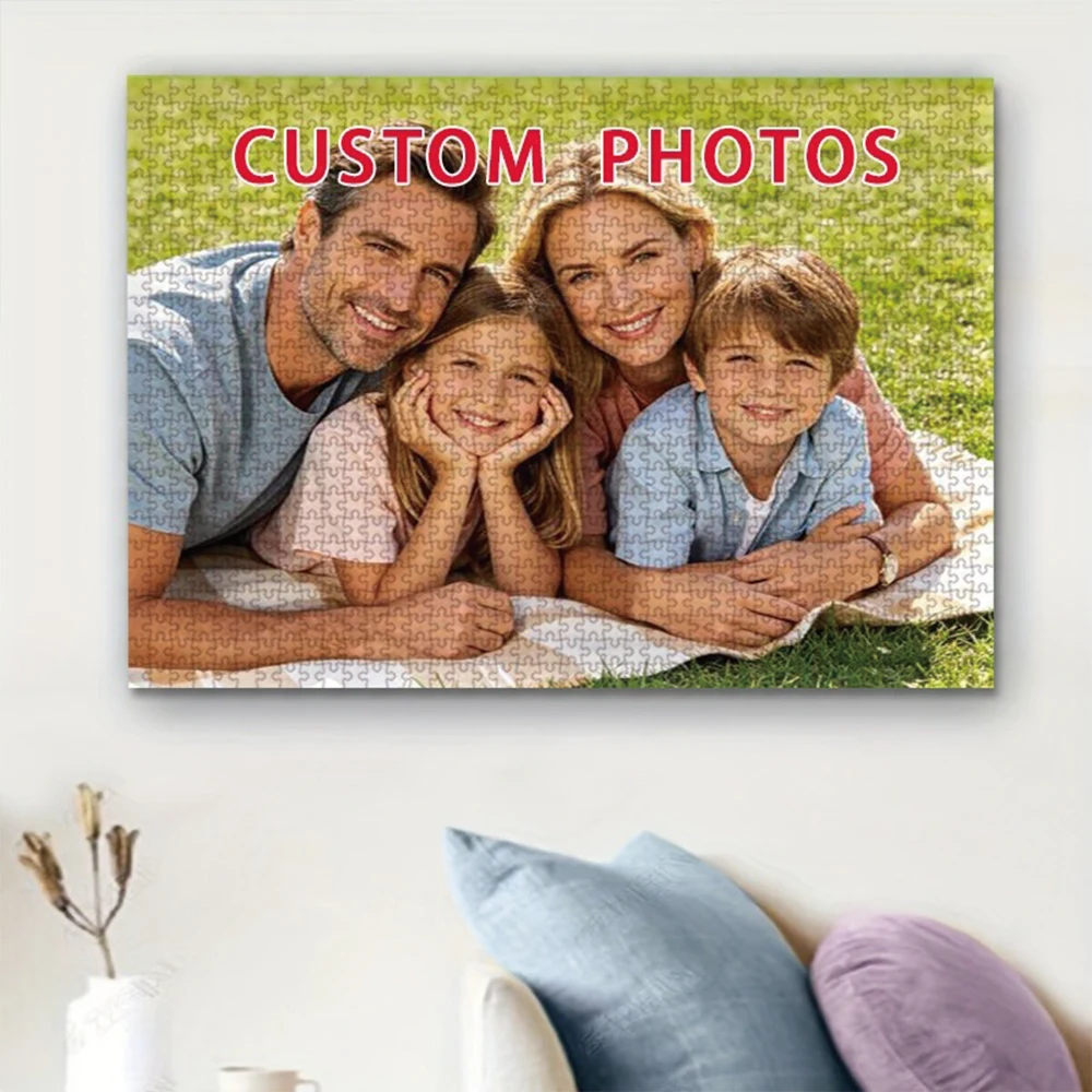35/300/500/1041pcs Personalized Custom Photo Puzzle Family Photos Pet Day Pet Lovers' Birthday Gifts