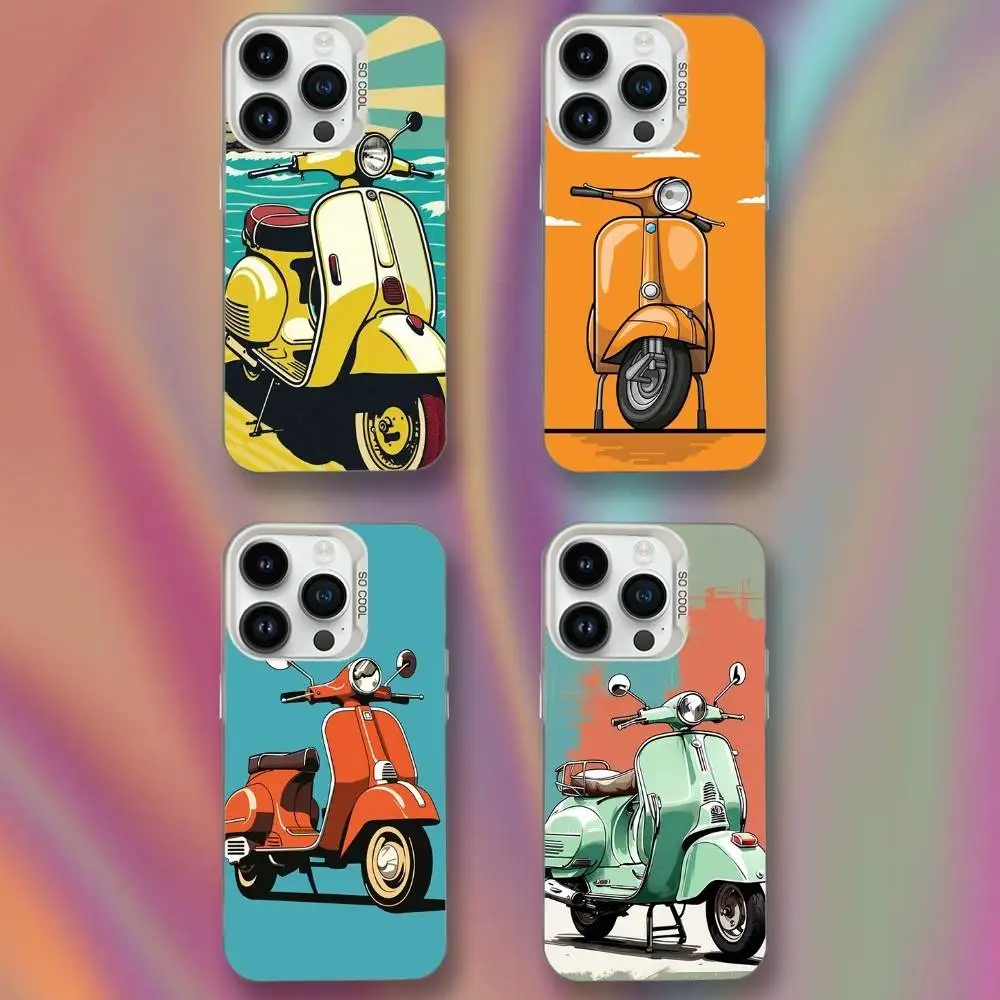 

V-Vespa-as S-Scooters Phone Case For iPhone 16,15,14,13,12,11,Mini,Pro,SE,MAX White Matte Shockproof Cover