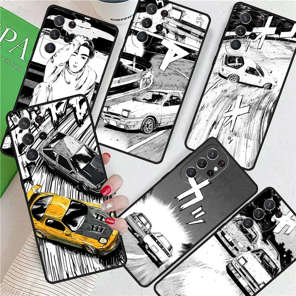 Cartoon initial d JDM Drift For Samsung Galaxy S24 Ultra S21 S22 S8 S9 S10E Note 10 20 Plus FE S23 Phone case Cover Coque