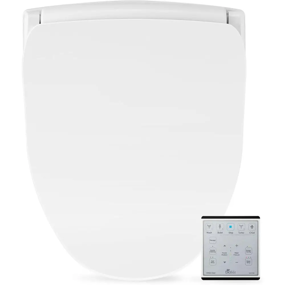 

Электрическое сиденье для унитаза Slim Two, круглое, теплая вода, сиденье с подогревом, ночник, передняя и задняя мойка, беспроводной пульт дистанционного управления, W