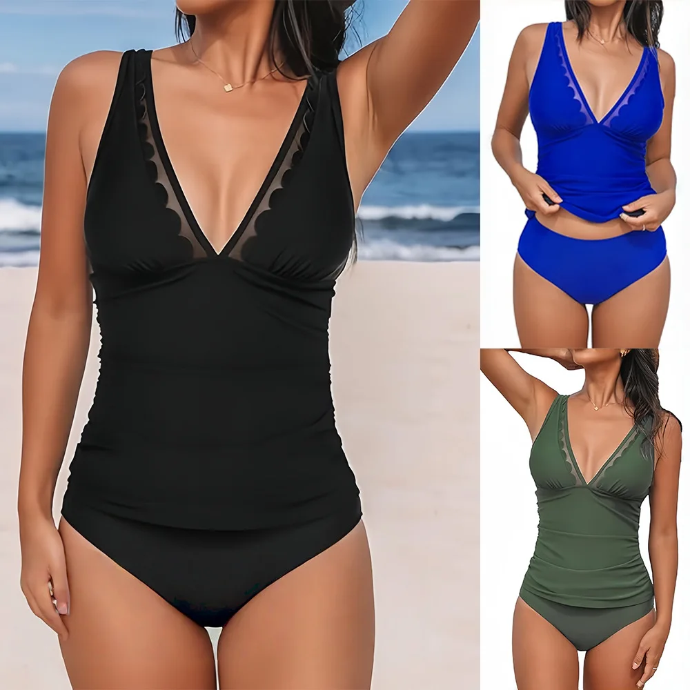 Two Piece Swimwear Solid Bathing Suit Plus Size Swimming Suit Lace Beachwear 2026 New Swimsuit Low Waist Maillot De Bain Femme