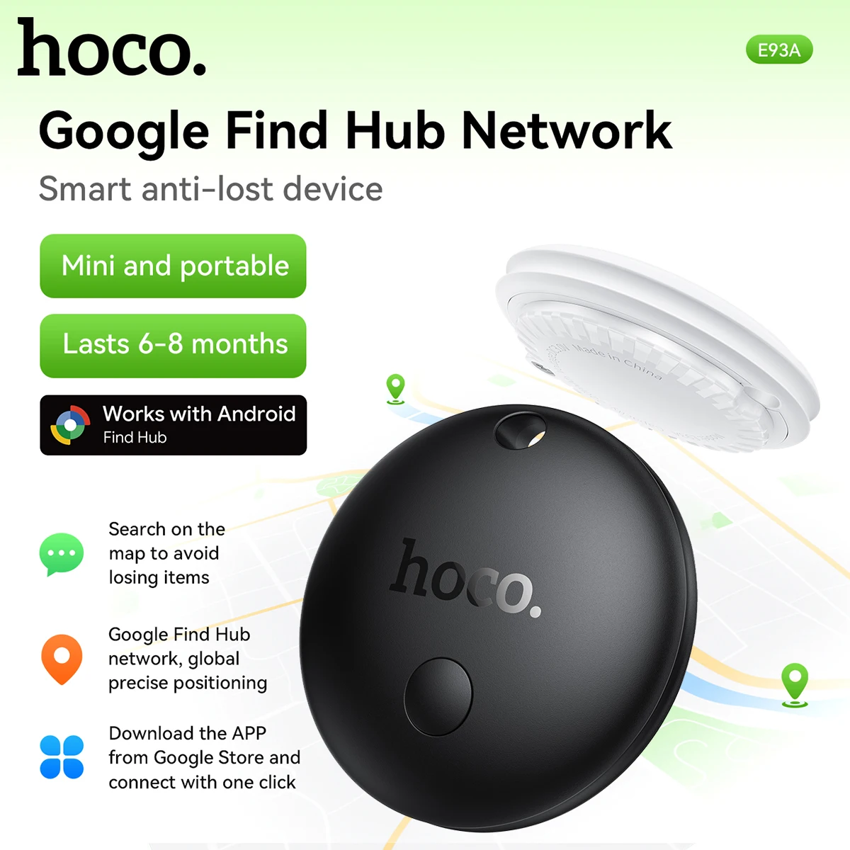 HOCO Airtag Finder لجهاز Android الشخصي المضاد للضياع، قاعدة تعقب GPS على Google Find Hub Network لهاتف Samsung Xiaomi #1