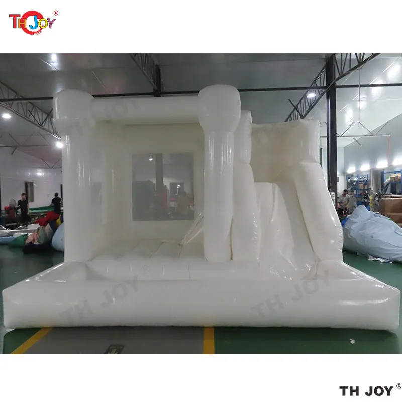 Commercial Inflatable White Wedding Bounce House With Slide And Ball Pit PVC Pink Jumper Moonwalks Bridal Bouncy Castle For Kids