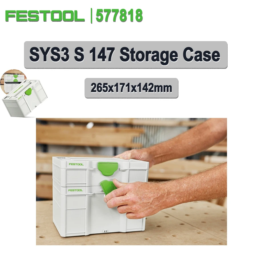 

Кейс для хранения Festool Systainer SYS3 S 147 T-LOC, штабелируемый, 265x171x147 мм, ящик для инструментов, 577818