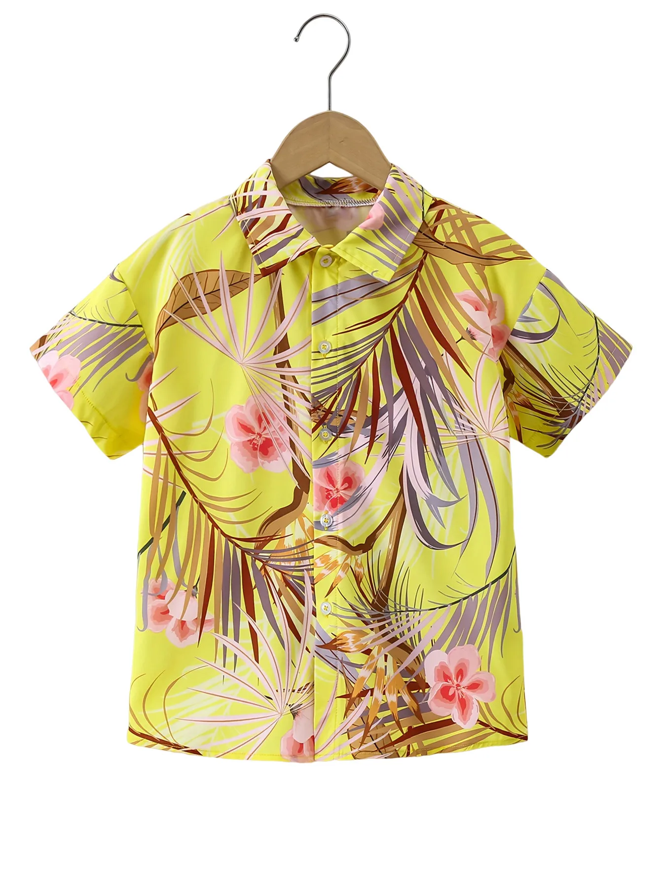 Boys Beach Hawaii Shirt Short Sleeve Button Down Comfy Loose Breathable Summer Holiday Shirt Clown Print Tops Collar Shirts