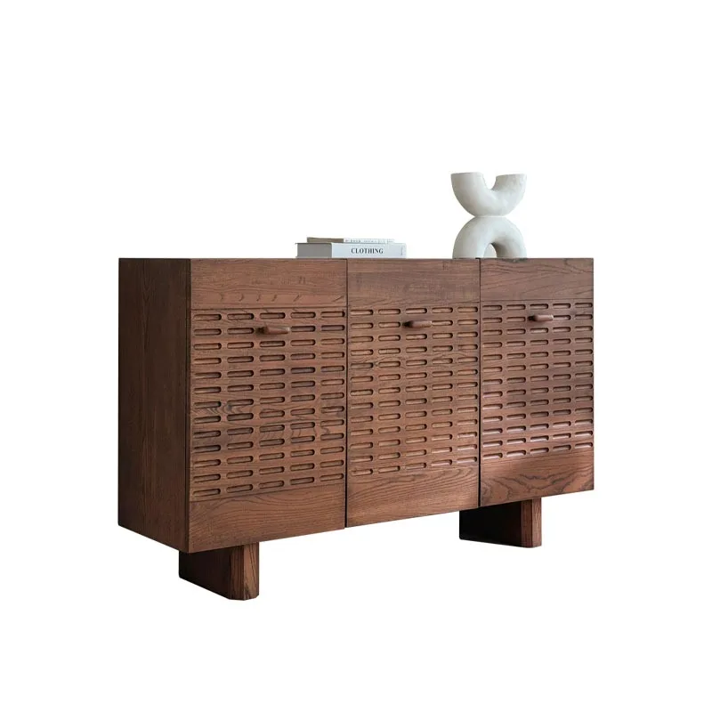 

black walnut sideboard living room home wabi-sabi style full solid wood dining cabinet foyer storage cabinet