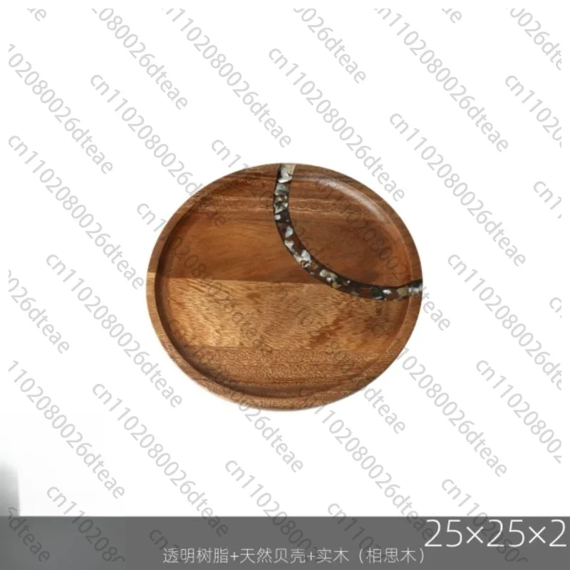Modern Log Wind Food Light Fragments Wood Grain Fruit Plate, Homestay Dining Table Creative Storage Plate Decoration