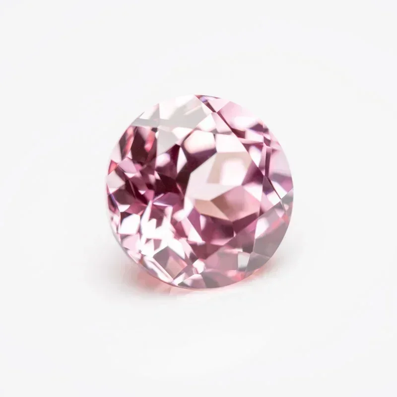 

Lab Grown Sapphire Sunrise Pink Color Round Cut Charm Beads for Diy Jewelry Making Bracelet Rings Selectable AGL Certificate