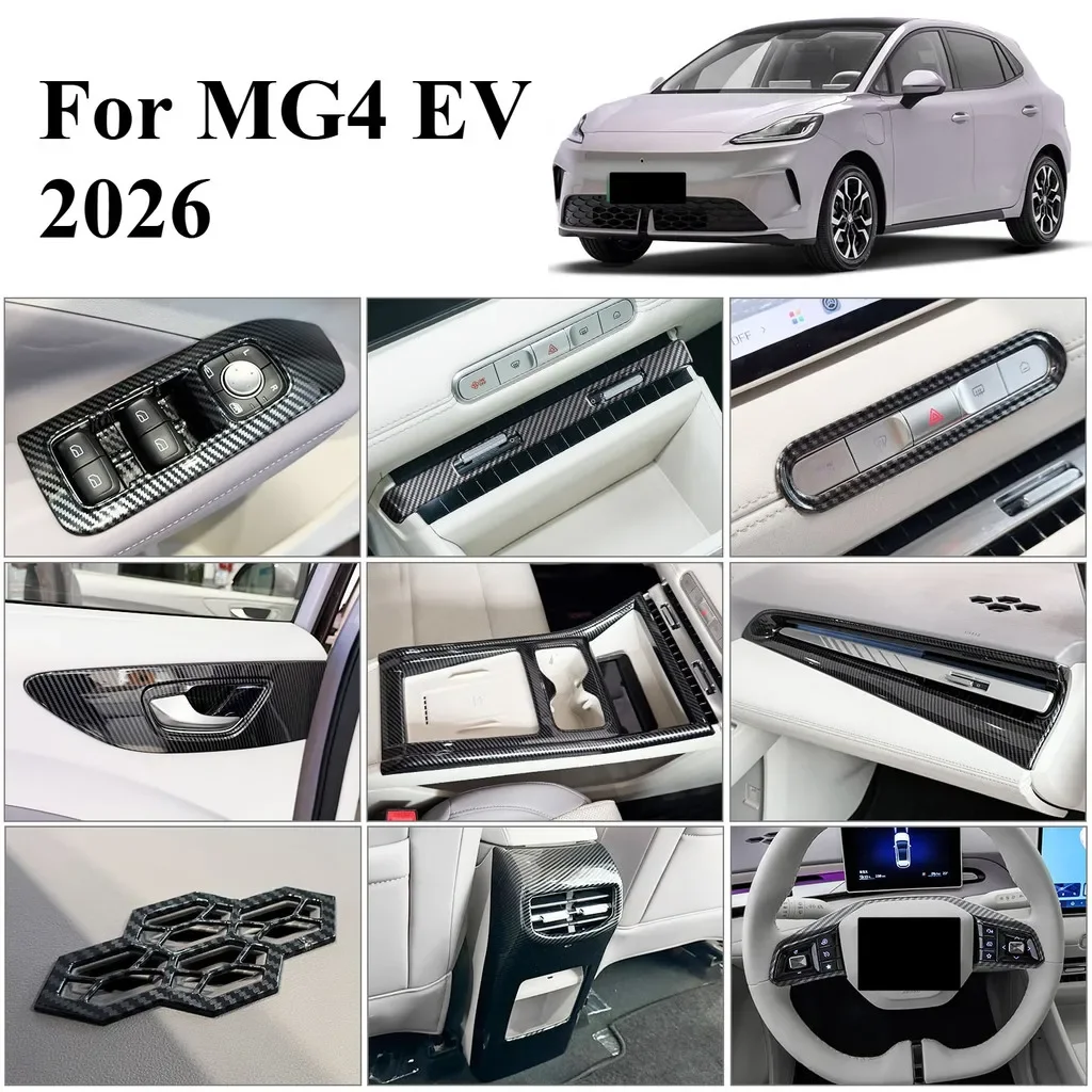 For MG4 EV 2026 Interior Trim Bezel Set Cup Holders Vents & Shift Knob Area Custom Cabin Restyling Sleek Inner‑part Visual