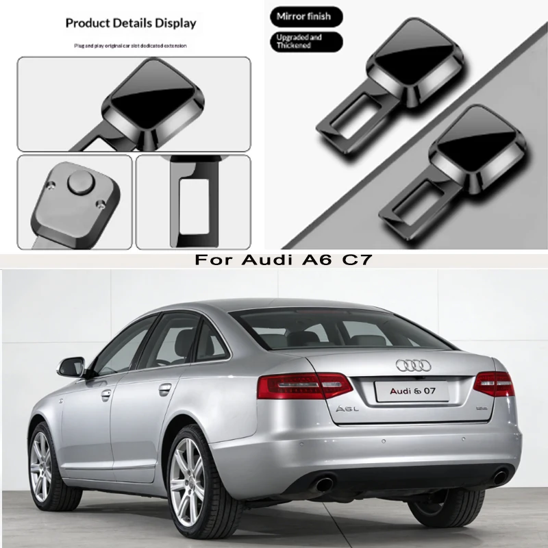 

for Audi A6 C7 Car Seat Belt Clip Extender Safety Seatbelt Lock Buckle Plug Thick Insert Socket Extender Safety Buckle
