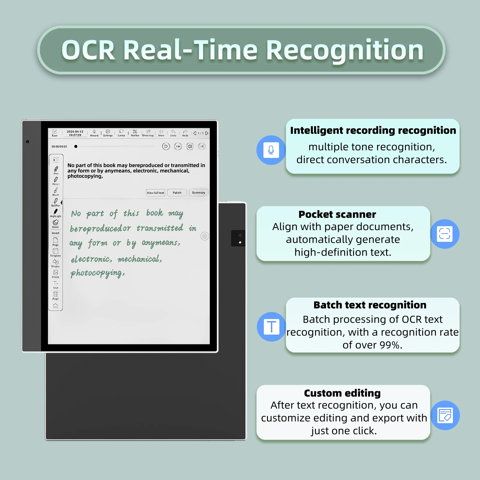 BIGME inkNoteX قارئ الكتب الإلكترونية الملون 10.3 بوصة حبر إلكتروني ملون أندرويد 13، 6 + 128 جيجابايت ereader اللوحي مع كاميرا مزدوجة الكتاب الإلكتروني #5