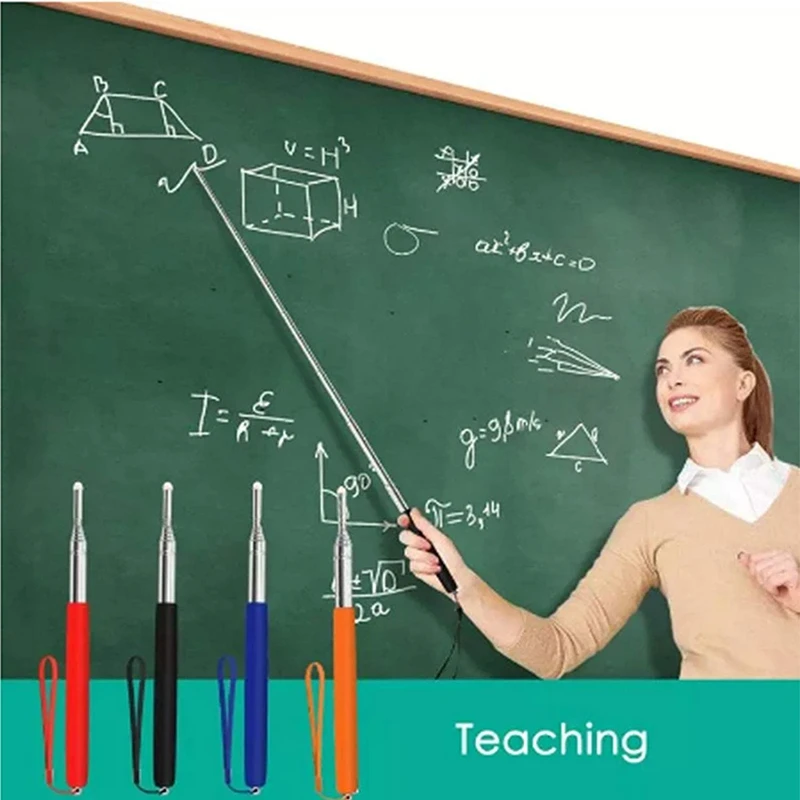 4Pcs Telescopic Pointer Stick With Hand Lanyard Teacher Pointer For Classroom Retractable Pointer Whiteboard Pointer