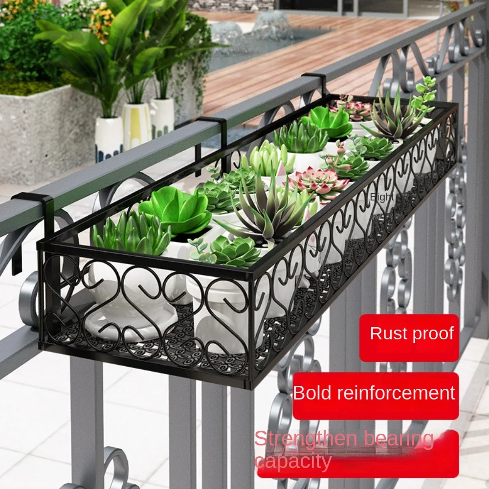 ferro trilhos para suculentas varanda flower rack suspenso janela peitoril flower pot armazenamento 01