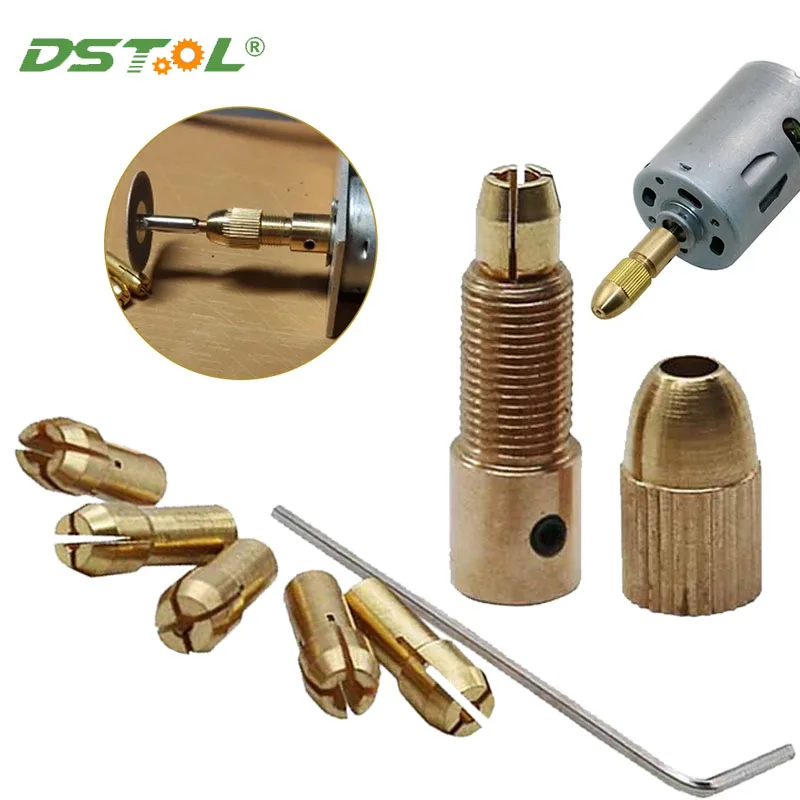 

Brass Drill Chuck Collet Bits Micro Electric Drill Self Tightening Adapter Small Drilling Power Hand Rotory 2/2.35/3.17/5.05mm