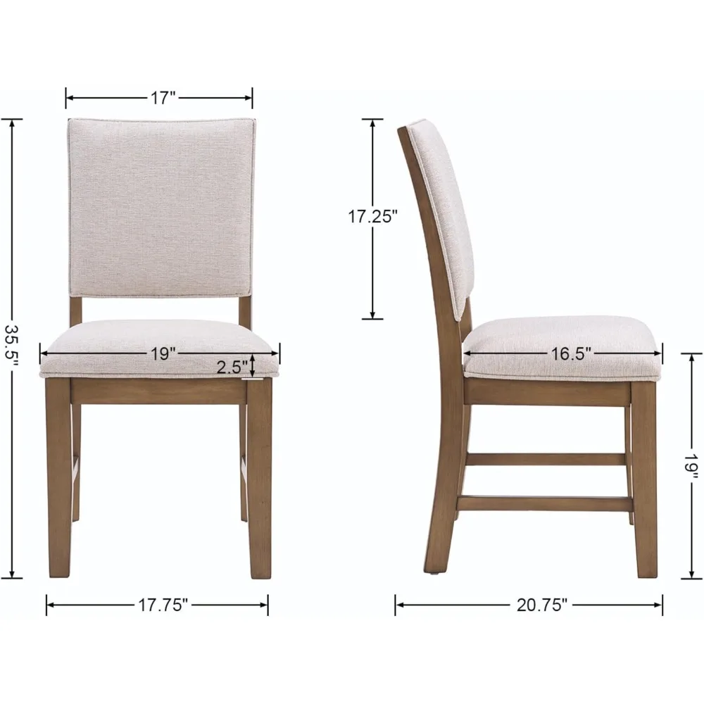 زوج من كراسي تناول الطعام المنجدة على طراز المزرعة مع تصميم خلفي متقاطع لاستخدام المطبخ وغرفة المعيشة
