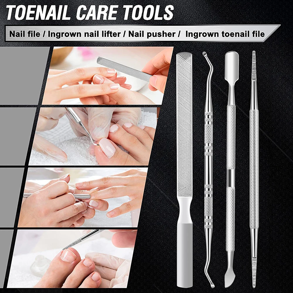 7Pcs Nail Trimming Tool Set for Thick Nails Heavy-Duty Nail Clippers for Adult Elderly Big Toenails Nail Scissors Nail Files Nai