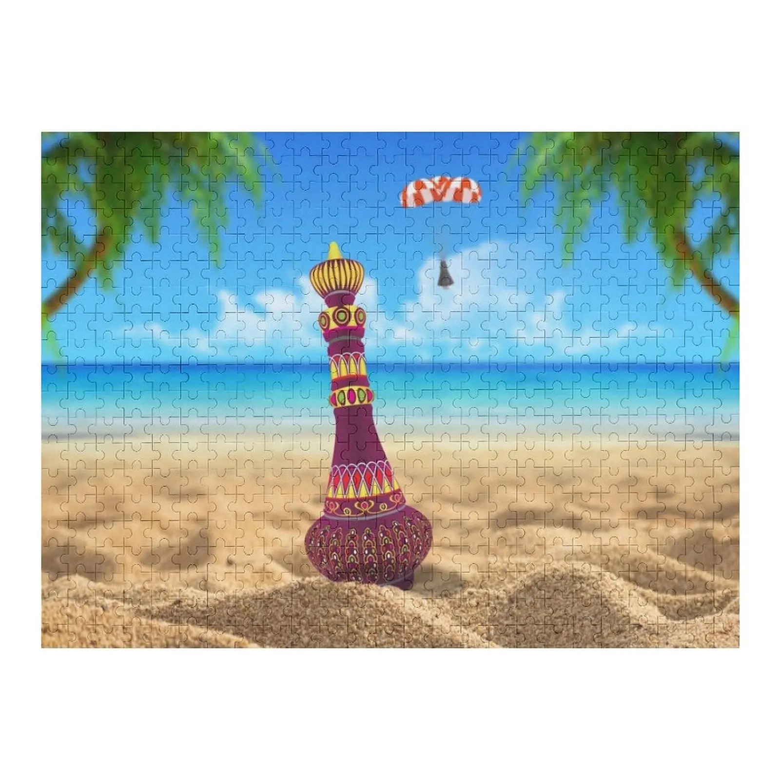 We met on a beach Jigsaw Puzzle Customizable Gift Personalize Wooden Name Puzzle