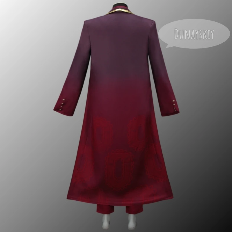 Limbus Company Leiheng Cosplay Costume Thumb Dongsorato Full Set Red Formal Suit With Long Coat Gold Trim & Top Hat Comic Con - view 4