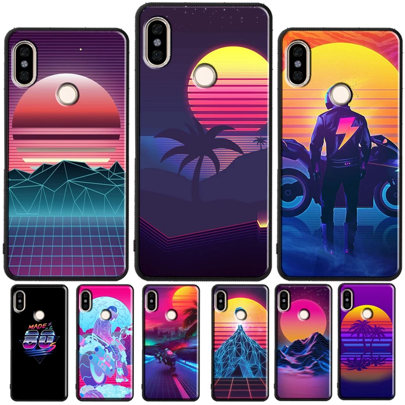 Synthwave 80's Retro Art For Redmi Note 11 Pro Phone Case For Redmi Note 10 Pro 7 8 9 Pro 10S 9S Redmi 10 9A 9T 9C