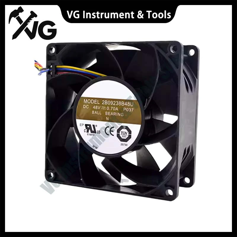 New 48V 183CFM Extreme AVC 2B09238B48U 92x92x38mm 48V 0.7A High Power Fan, 8500RPM Dual Ball Bearing for VFD Inverter