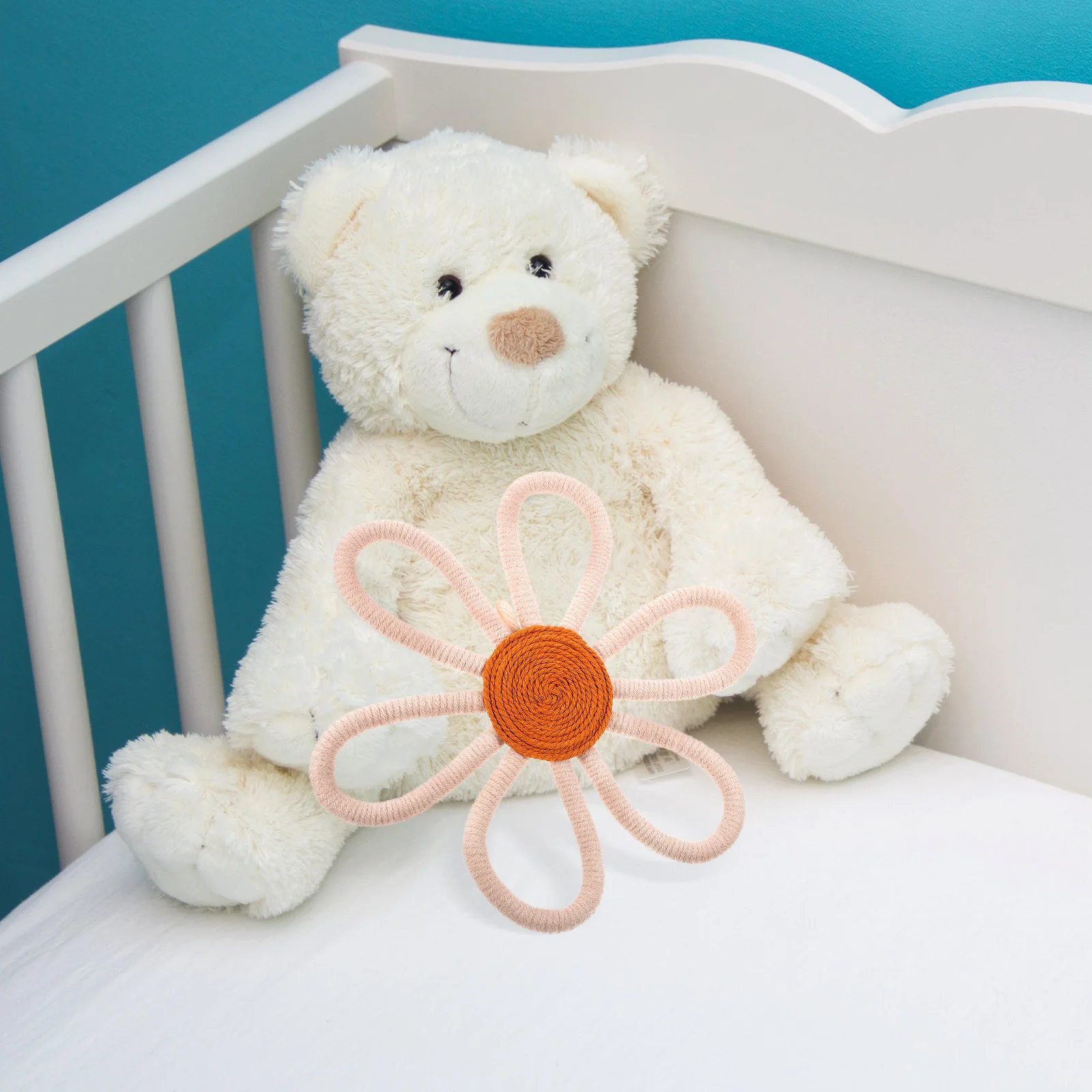 

Chic Daisy Wall Hanging Decor Bohemian Woven Flower for Children Room Adorable Floral Decoration Girl Nursery Wall Decor