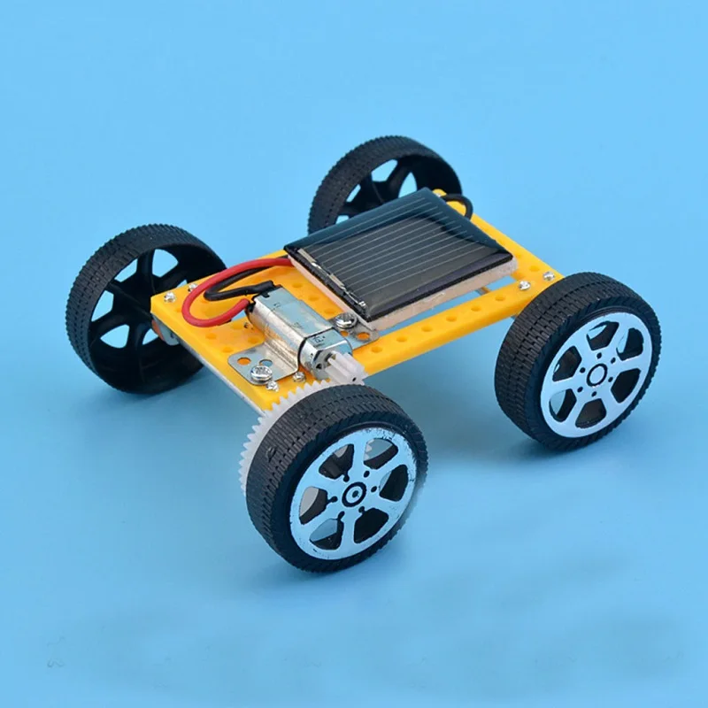 Carro de brinquedo solar para crianças mini diy montado kit carro movido a energia haste brinquedos educativos para crianças criatividade presente aniversário