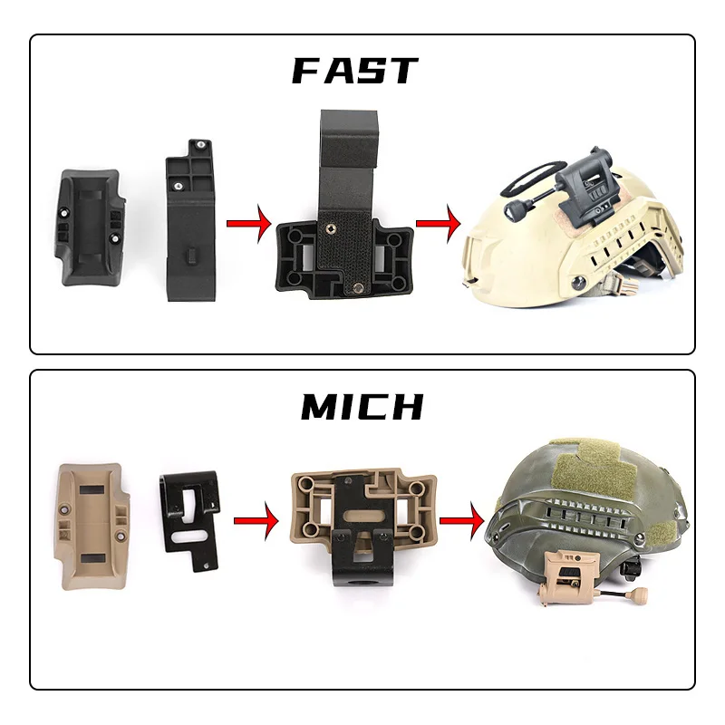 WADSN Tactical MPLS CHARGE FAST Helmet Light 4 Modes Red Green White IR LED Hunting Signal Lamp Military Outdoor Headlight