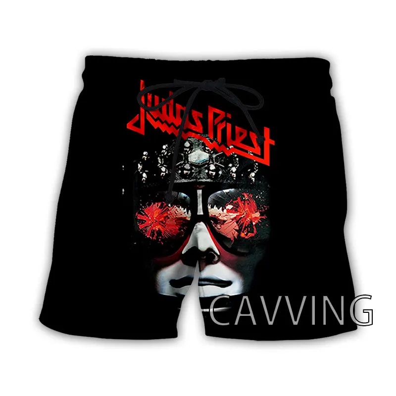 CAVVING-Short de bain imprimé en 3D Judas Priest Rock Band pour homme, maillot de bain d'été, short de plage, fête à la piscine d'Hawaii