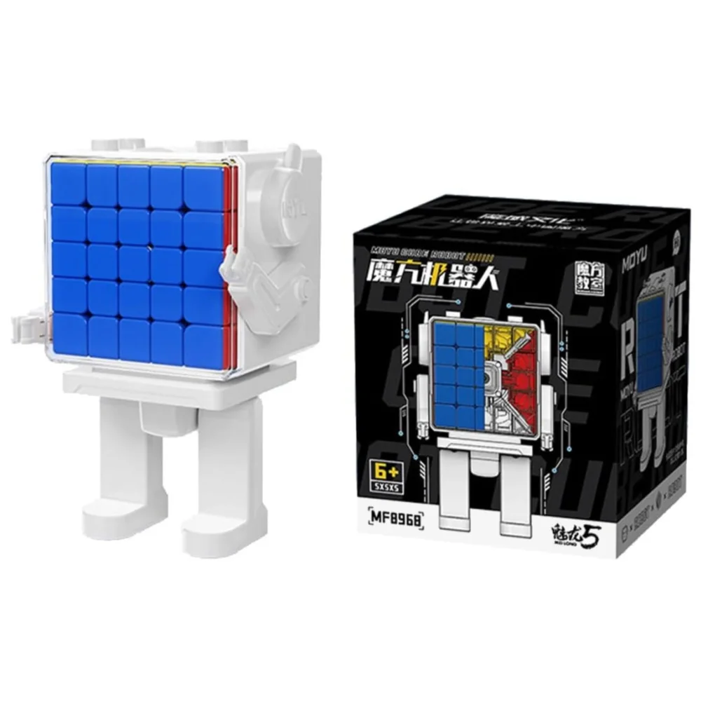 

MoYu Meilong Cube 5x5 Stickerless Cube Cubing Classroom Meilong 5x5x5 Multi Color Smooth Puzzle with One Cube Robot display box