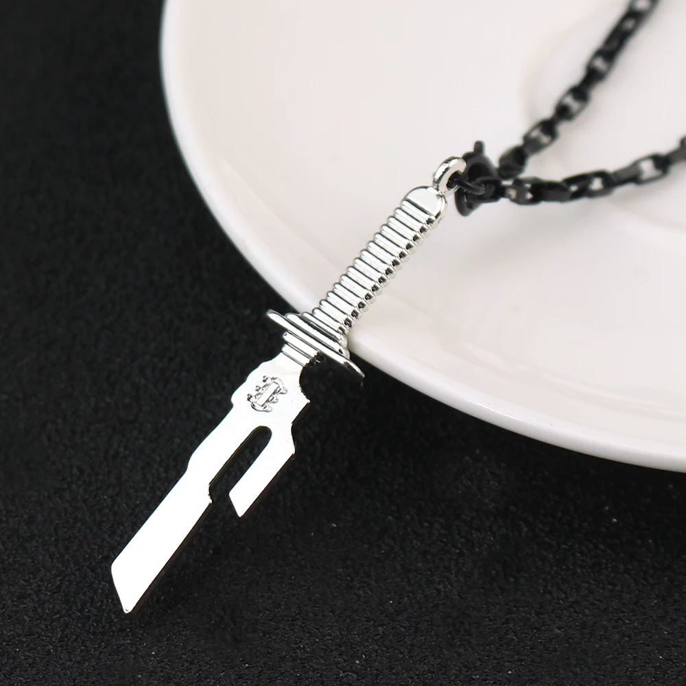 Anime Jujutsu Kaisen Fushiguro Toji Schwert-Halskette, Tianrispeil-Messer-Anhänger, Cosplay-Halsketten für Unisex, Choker-Schmuck – Detail 4