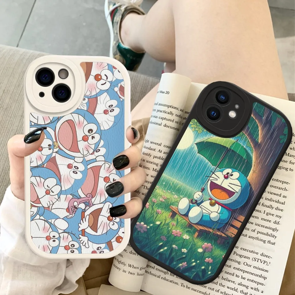 Japanese Cartoon D-Doraemon Phone Case Hard Leather For IPhone 14 13 12 Mini 11 14 Pro Max Xs X Xr 7 8 Plus Fundas