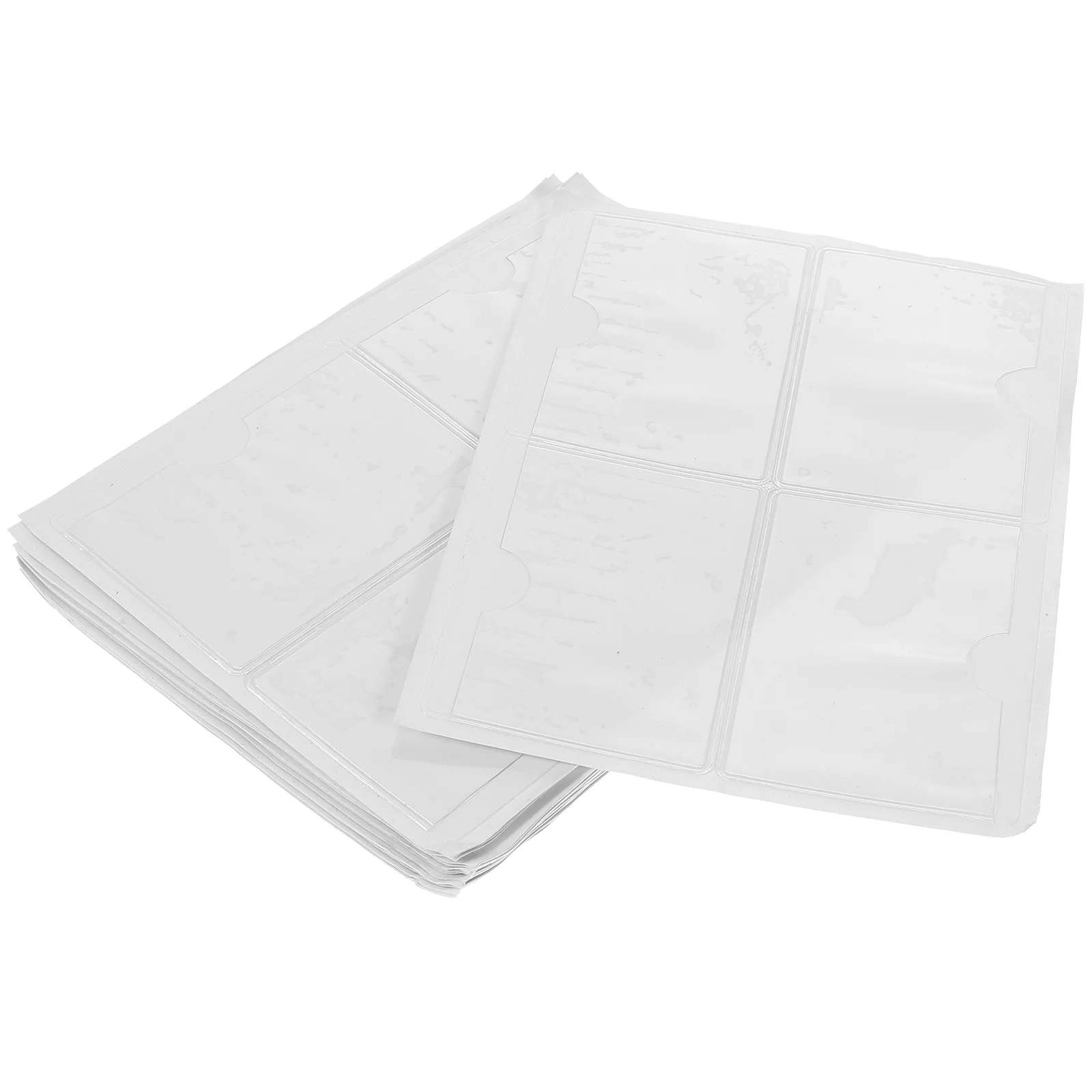 

100Pcs Self Adhesive Card Holder PVC Plastic Card Sleeve Organizer for Office Clear Pocket Sleeves