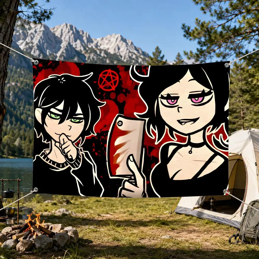 Game The Coffin Of Andy And Leyley Flags Aesthetic Wall Tapestry Printed Wall Hanging Living Room Party Outdoor Decor