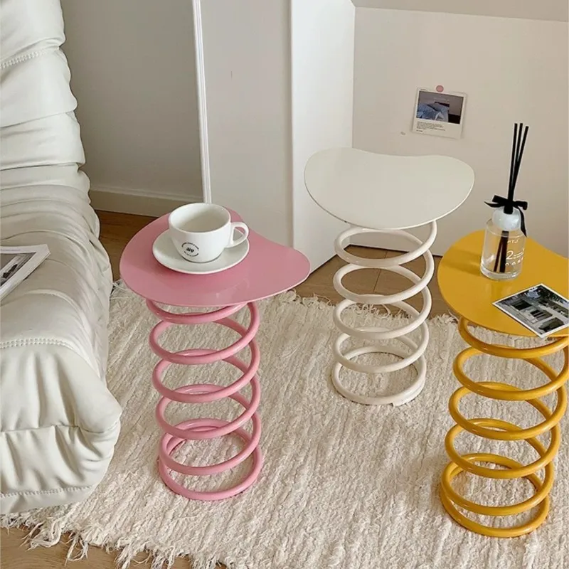 momo-macaron-colorful-spring-side-table-korean-room-small-type-cream-dressing-stool-shoe-changing-stool