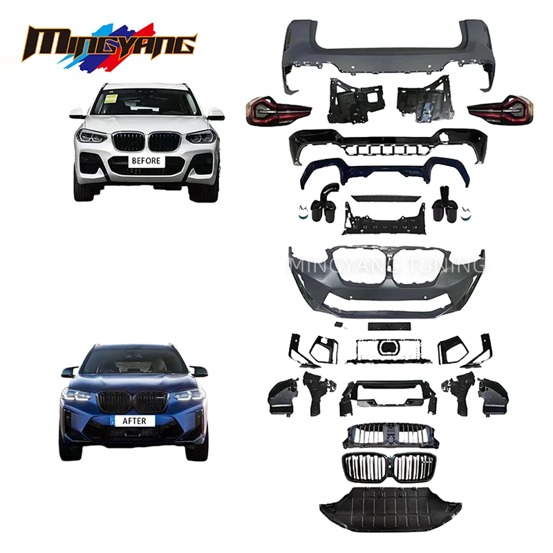 

Car accessories 2022 LCI F97 X3M car parts diffuser exhaust Upgrade M-tech X3 G08 body kit MT sport kit For BMW X3 G08 bodykit