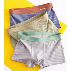 2PCS New Simple Men's Retro Pure Cotton Comfortable And Breathable Sport Underwear For Men Fashion Boxers Panties Thongs