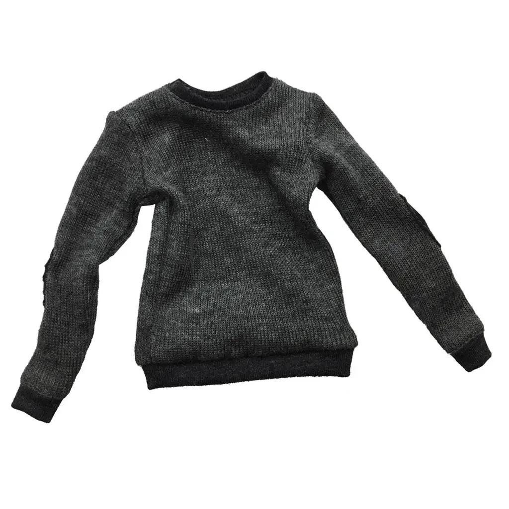 1/6 メンズ T シャツ ニット生地アパレル長袖トップ男性アクションフィギュア用に適しています