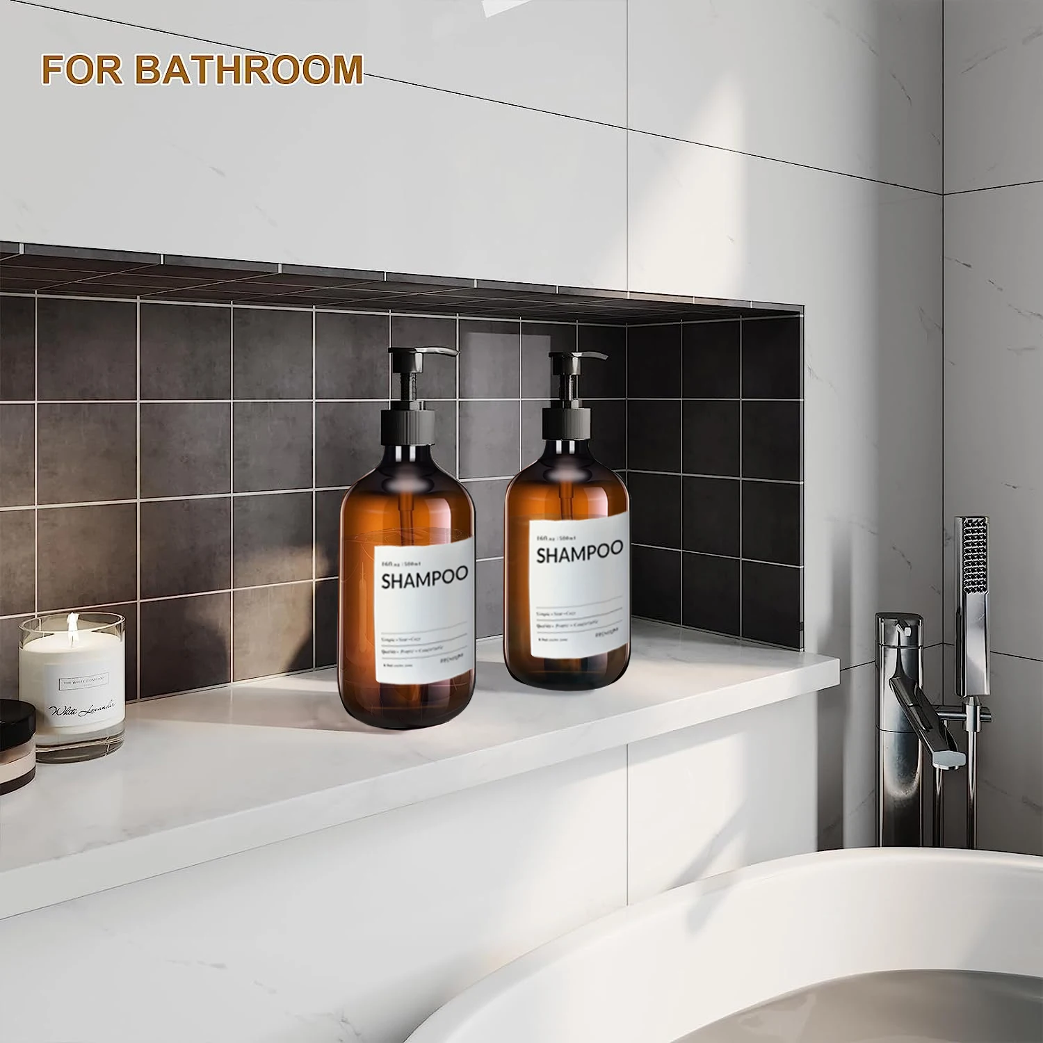 16oz Shampoo Bottles Bathroom  - Home Bathroom Soap Dispenser ulasan dan harga
