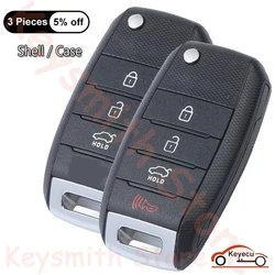 KEYECU 3 4 Buttons Case for Kia Carens Ceed Rio Sportage Optima Sorento Cerato Soul Forte Seltos Auto Flip Remote Key Fob Shell