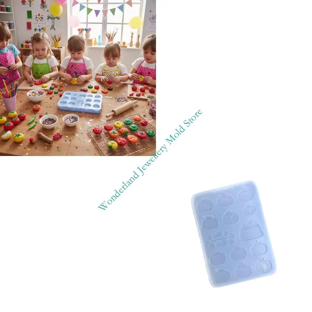

H7EB Reusable Tomato Shaped Silicone Mould For Resin Jewelry Soap Making Flexible Sturdy Safe Materials