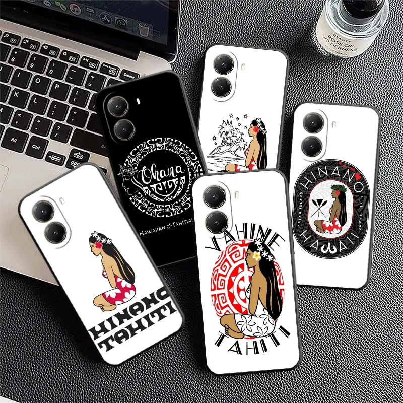 Мягкий пляжный чехол Vahine Tahiti Girl для Xiaomi Poco X7 X8 Pro Max X5 X6 X3 X4 GT F8 F7 Ultra F6 F5 M8 M7 M6 M5S M4, черный