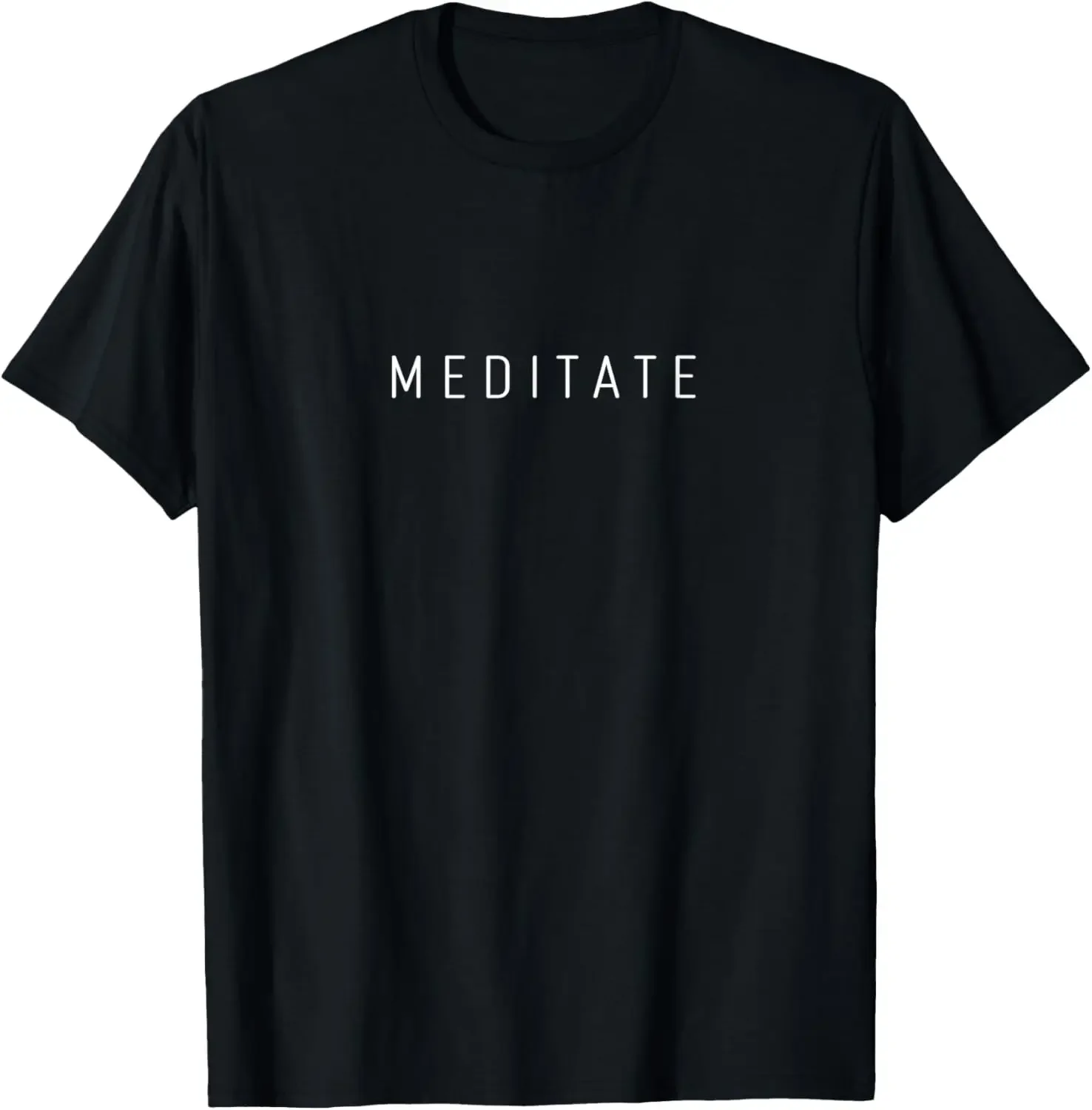 Meditation Lovers Simple, Classic Font. Chic Meditate Design Unisex Summer Streetwear Tops Vintage T Shirt Camiseta Hombre