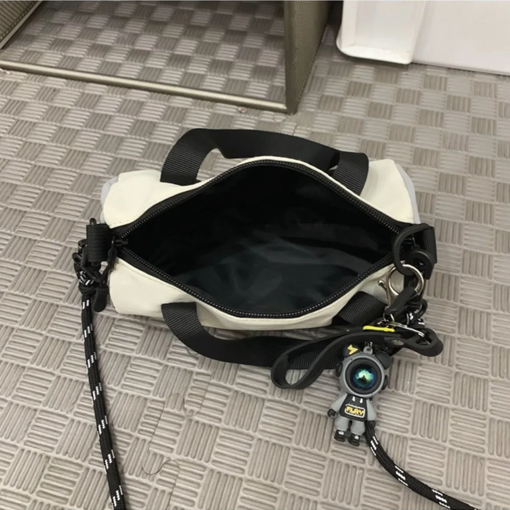 Универсальная мужская цилиндрическая сумка с тонким ремешком, легкая молния, кошелек контрастного цвета, портативная дышащая маленькая нейлоновая сумка для работы