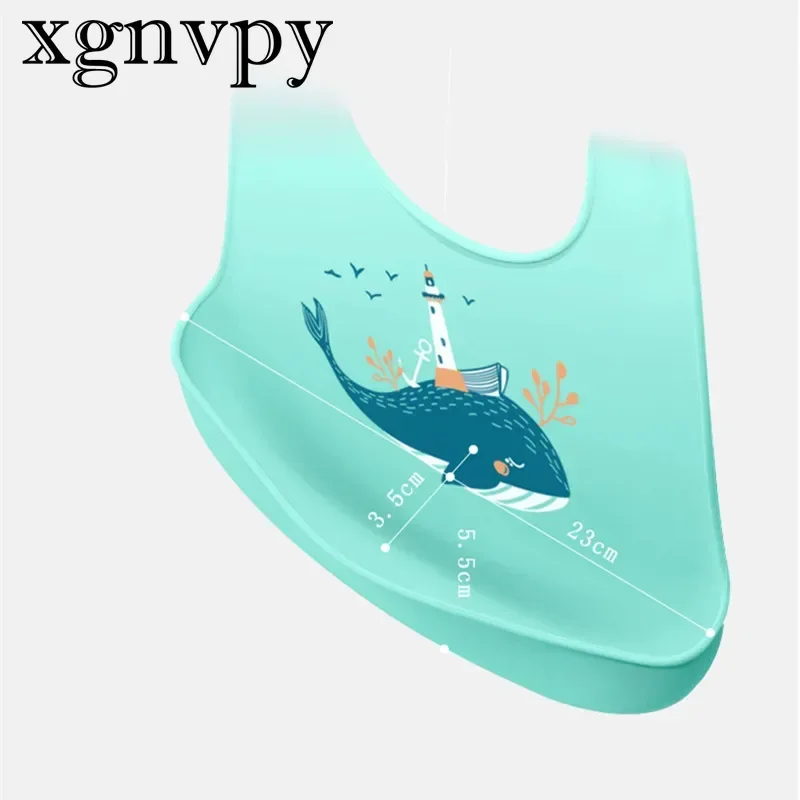 Xgnvpy Baberos de silicona para bebé, impermeables, suaves, ajustables, paño para eructar, Bandana