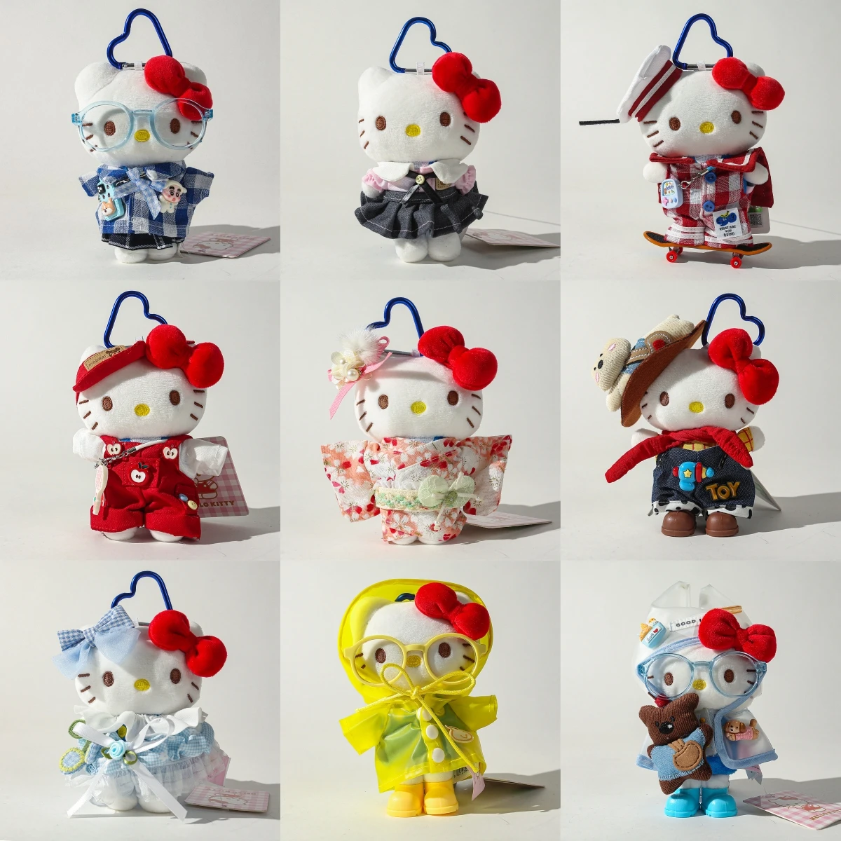 

Брелок Hello Kitty 12 см, подвеска Sanrio, плюшевый котёнок в стиле мультяшного плаща-юбки, милый брелок для ключей, подарок на день рождения для детей